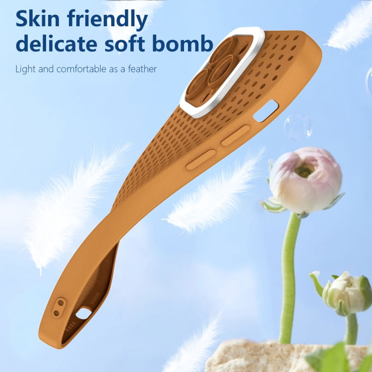 For iPhone 12 Pro Max Hollow Heat Dissipation TPU Phone Case(Brown) - free shipping - PMC TechLife - Order now!