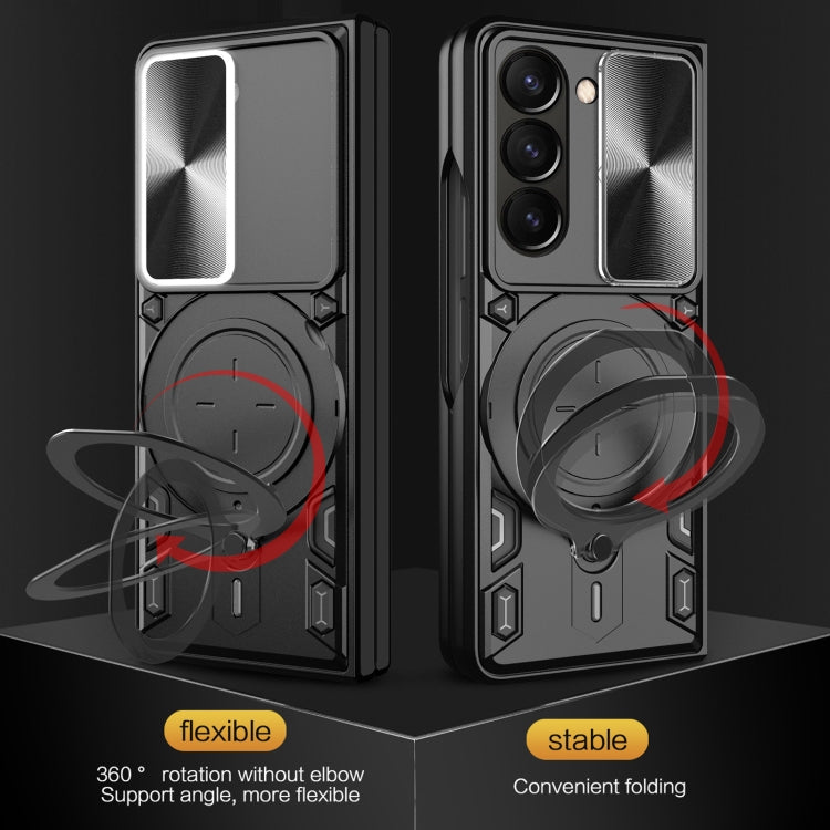 For Samsung Galaxy Z Fold5 CD Texture Sliding Camshield Magnetic Holder Phone Case(Blue) - free shipping - PMC TechLife - Order now!