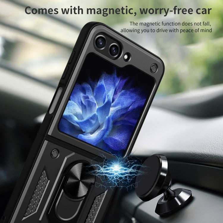 For Samsung Galaxy Z Flip5 Armor Magnetic Bracket TPU+PC Phone Case(Blue) - free shipping - PMC TechLife - Order now!