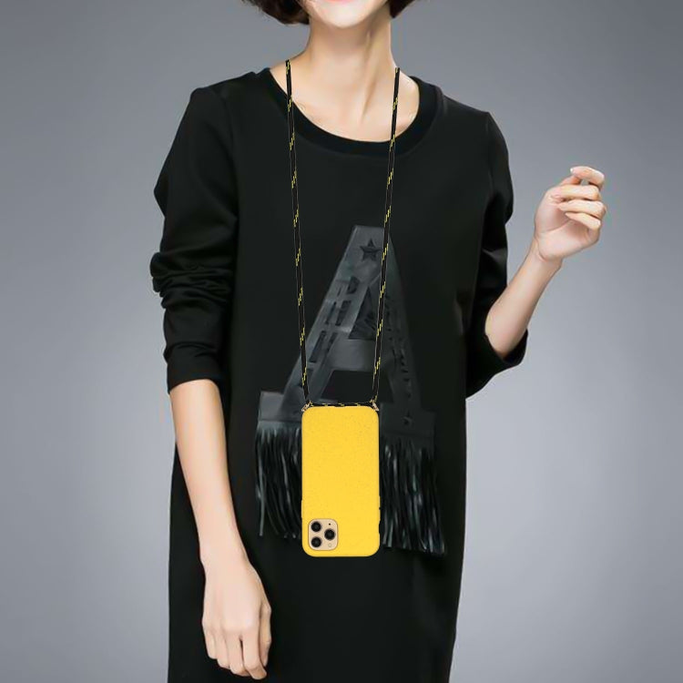 For iPhone 15 Pro Max Wheat Straw Material + TPU Phone Case with Lanyard(Yellow) - free shipping - PMC TechLife - Order now!