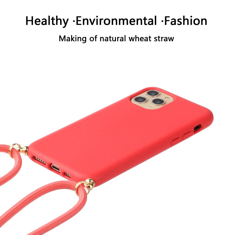 For iPhone 15 Pro Max Wheat Straw Material + TPU Phone Case with Lanyard(Red) - free shipping - PMC TechLife - Order now!