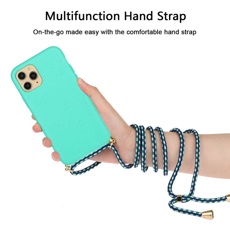 For iPhone 15 Pro Max Wheat Straw Material + TPU Phone Case with Lanyard(Green) - free shipping - PMC TechLife - Order now!