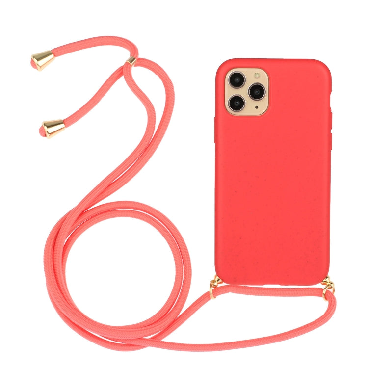 For iPhone 15 Pro Wheat Straw Material + TPU Phone Case with Lanyard(Red) - free shipping - PMC TechLife - Order now!