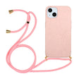 For iPhone 15 Wheat Straw Material + TPU Phone Case with Lanyard(Pink) - free shipping - PMC TechLife - Order now!