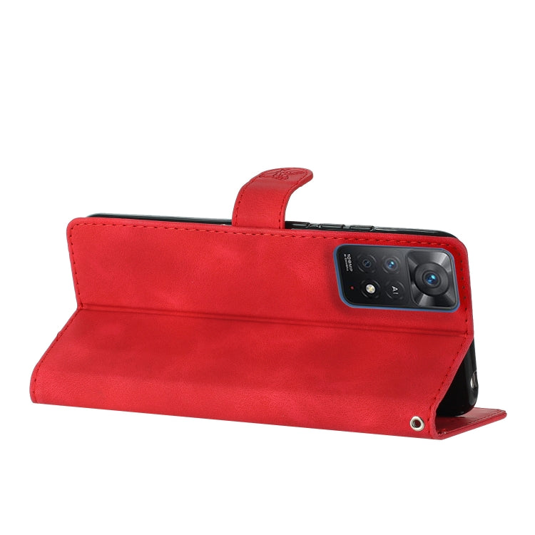 For Xiaomi Redmi Note 11 Pro 5G Global Flower Butterfly Embossing Pattern Leather Phone Case(Red) - free shipping - PMC TechLife - Order now!