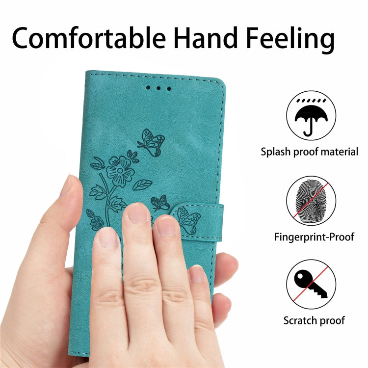 For Xiaomi Redmi Note 12 5G Flower Butterfly Embossing Pattern Leather Phone Case(Sky Blue)
