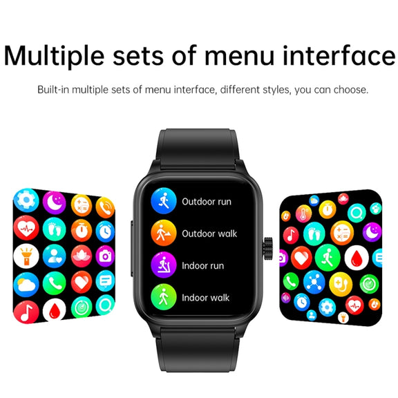 ET540 1.91 inch IP67 Water-resistant Silicone Band Smart Watch, Support ECG / Non-invasive Blood Glucose Measurement(Black)