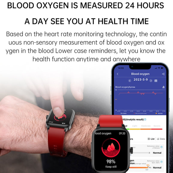 ET540 1.91 inch IP67 Water-resistant Silicone Band Smart Watch, Support ECG / Non-invasive Blood Glucose Measurement(Black)