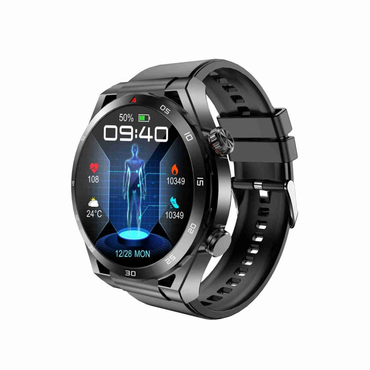 ET450 1.39 inch IP67 Water-resistant Silicone Band Smart Watch, Support ECG / Non-invasive Blood Glucose Measurement(Black)