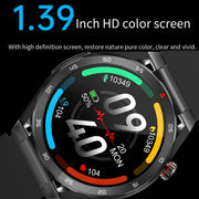 ET450 1.39 inch IP67 Water-resistant Silicone Band Smart Watch, Support ECG / Non-invasive Blood Glucose Measurement(Black)