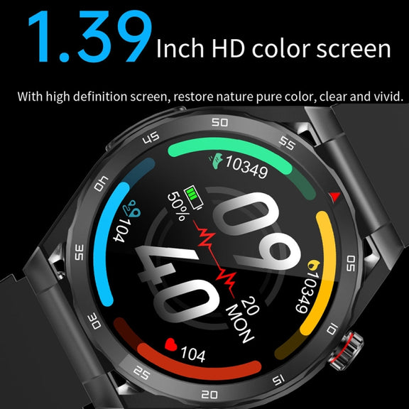 ET450 1.39 inch IP67 Water-resistant Silicone Band Smart Watch, Support ECG / Non-invasive Blood Glucose Measurement(Black)
