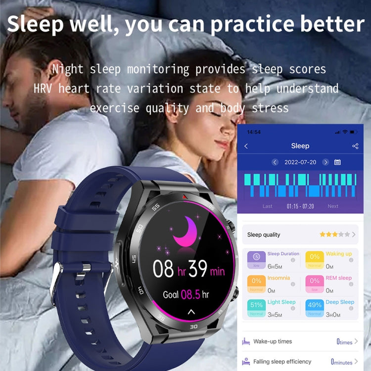 ET450 1.39 inch IP67 Water-resistant Silicone Band Smart Watch, Support ECG / Non-invasive Blood Glucose Measurement(Black)