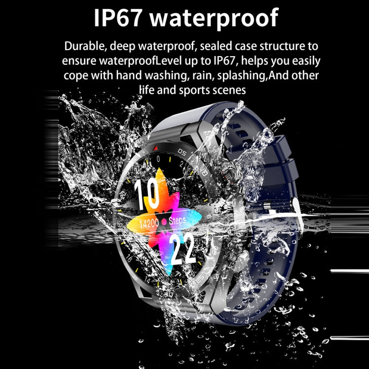 ET450 1.39 inch IP67 Water-resistant Silicone Band Smart Watch, Support ECG / Non-invasive Blood Glucose Measurement(Black)