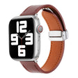 For Apple Watch 7 45mm Magnetic Buckle Skin Feel Leather Watch Band(Wine Red) - Watch Bands by PMC TechLife | Online Shopping South Africa | PMC TechLife