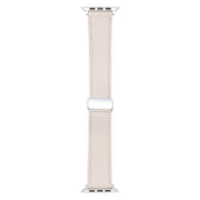 For Apple Watch SE 40mm Magnetic Buckle Skin Feel Leather Watch Band(Apricot)