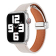 For Apple Watch SE 44mm Magnetic Buckle Skin Feel Leather Watch Band(Apricot) - Watch Bands by PMC TechLife | Online Shopping South Africa | PMC TechLife
