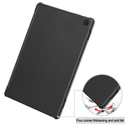 For  Amazon Fire Max 11 Custer Pure Color 3-Fold Holder Smart Leather Tablet Case(Black)