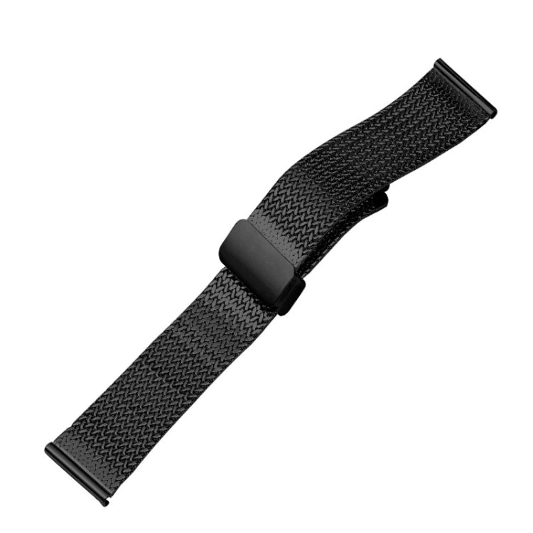 For Apple Watch 3 42mm Magnetic Buckle Herringbone Mesh Metal Watch Band(Black) - Watch Bands by PMC TechLife | Online Shopping South Africa | PMC TechLife
