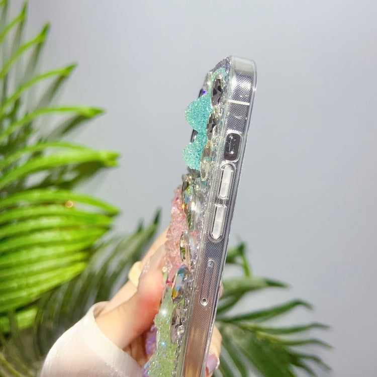 For iPhone 11 Ice Crystal Bow Knot Full Diamond TPU Phone Case(Yellow+Green) - free shipping - PMC TechLife - Order now!