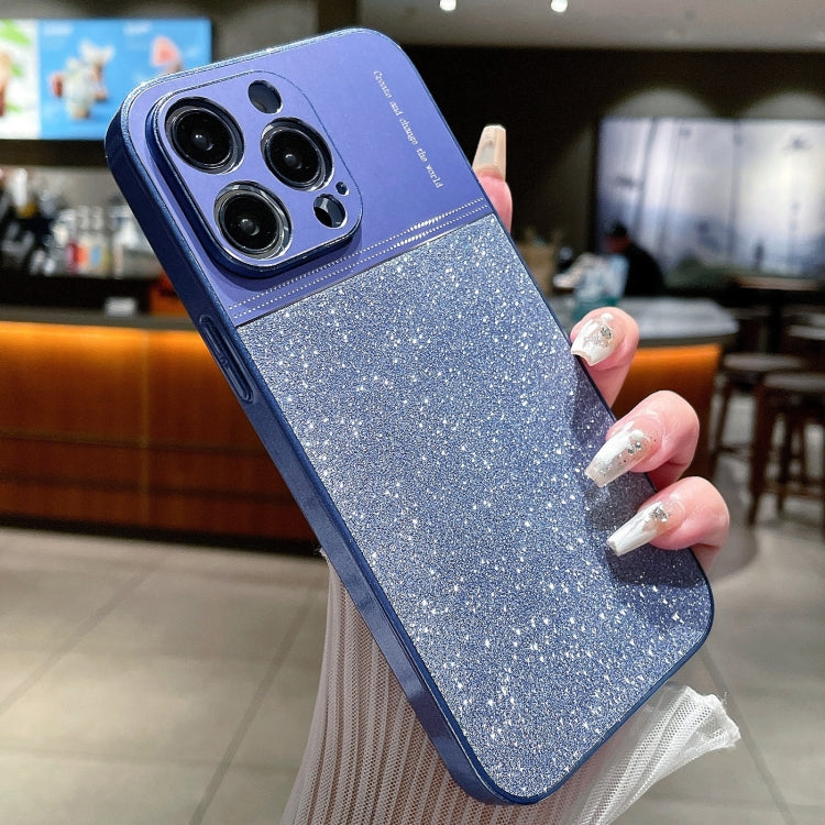 For iPhone 12 Pro Max Metallic Glitter Powder Shockproof Phone Case(Blue) - free shipping - PMC TechLife - Order now!