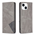 For iPhone 15 Rhombus Texture Magnetic Leather Phone Case(Grey) - iPhone 15 Cases by PMC TechLife | Online Shopping South Africa | PMC TechLife | Buy Now Pay Later Mobicred