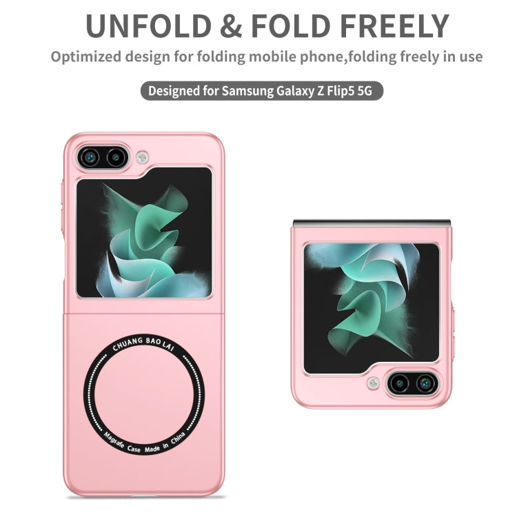 For Samsung Galaxy Z Flip5 5G Magsafe Magnetic Folding PC Phone Case(Pink) - Galaxy Z Flip5 Cases by PMC TechLife | Online Shopping South Africa | PMC TechLife