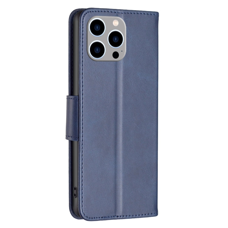 For iPhone 15 Pro Max Lambskin Texture Pure Color Flip Leather Phone Case(Blue) - free shipping - PMC TechLife - Order now!
