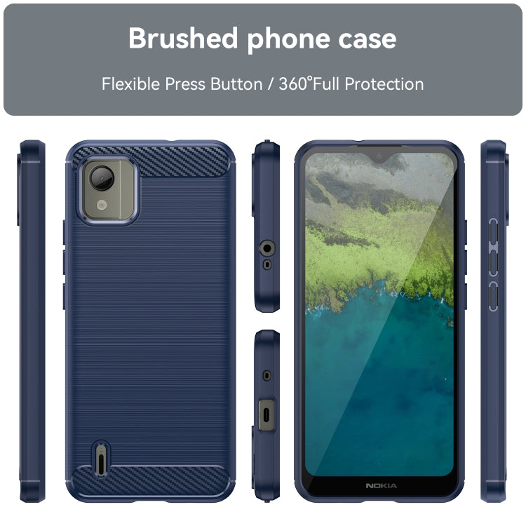 For Nokia C110 Brushed Texture Carbon Fiber TPU Phone Case(Blue) - free shipping - PMC TechLife - Order now!
