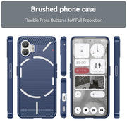 For Nothing Phone 2 Carbon Fiber Brushed Texture TPU Phone Case(Blue)