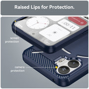 For Nothing Phone 2 Carbon Fiber Brushed Texture TPU Phone Case(Blue)