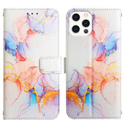 For iPhone 15 Pro PT003 Marble Pattern Flip Leather Phone Case(Galaxy Marble White)