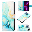 For iPhone 15 Plus PT003 Marble Pattern Flip Leather Phone Case(Green) - free shipping - PMC TechLife - Order now!