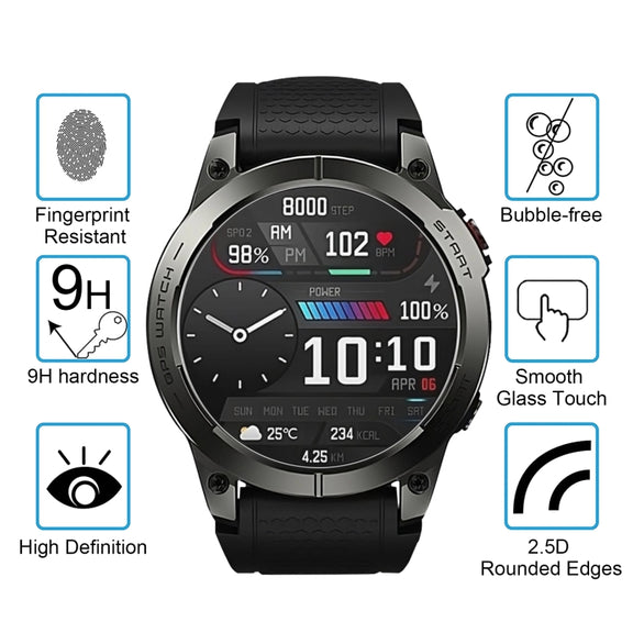For Zeblaze Stratos 3 10pcs 0.26mm 2.5D 9H Tempered Glass Film Watch Screen Protector
