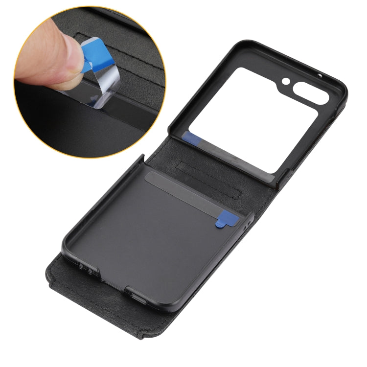 For Samsung Galaxy Z Flip5 Skin Feel Flowers Embossed Wallet Leather Phone Case(Black) - free shipping - PMC TechLife - Order now!