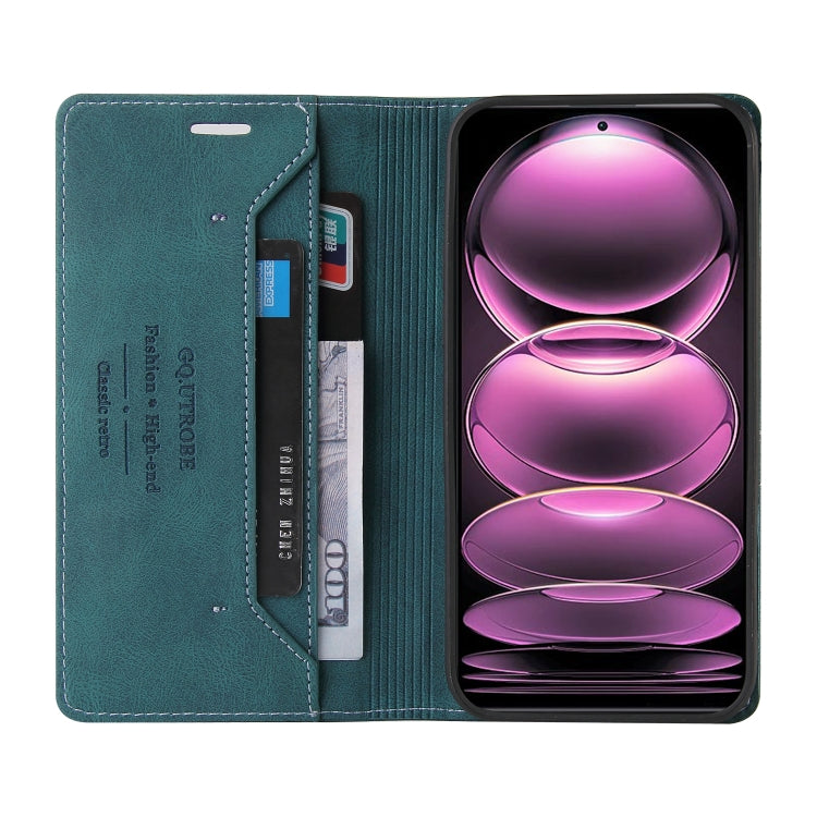 For Xiaomi Redmi Note 12 Pro India/Poco X5 Pro GQUTROBE Skin Feel Anti-theft Brush Horizontal Flip Leather Case with Holder(Blue) - free shipping - PMC TechLife - Order now!