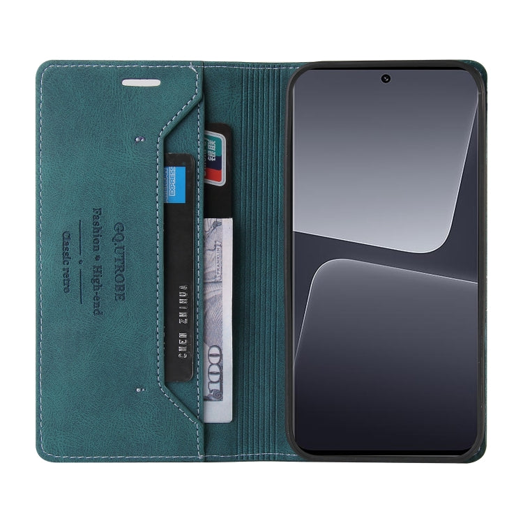 For Xiaomi 13 Pro GQUTROBE Skin Feel Anti-theft Brush Horizontal Flip Leather Case with Holder(Blue) - free shipping - PMC TechLife - Order now!