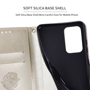 For Samsung Galaxy A34 5G Rose Embossed Flip PU Leather Phone Case(Gold)