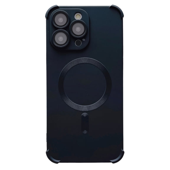 For iPhone 14 Pro Max Four Corner Shockproof Skin Feel MagSafe Magnetic Phone Case(Black)