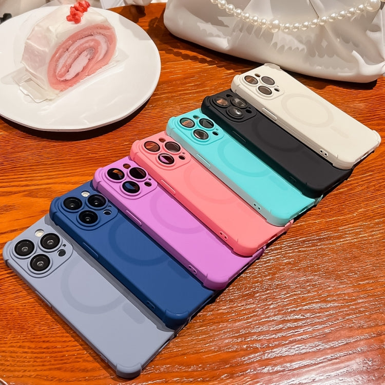 For iPhone 14 Pro Four Corner Shockproof Skin Feel MagSafe Magnetic Phone Case(Pink)