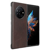 For Tecno Phantom V Fold Litchi Texture Back Cover Phone Case(Brown)