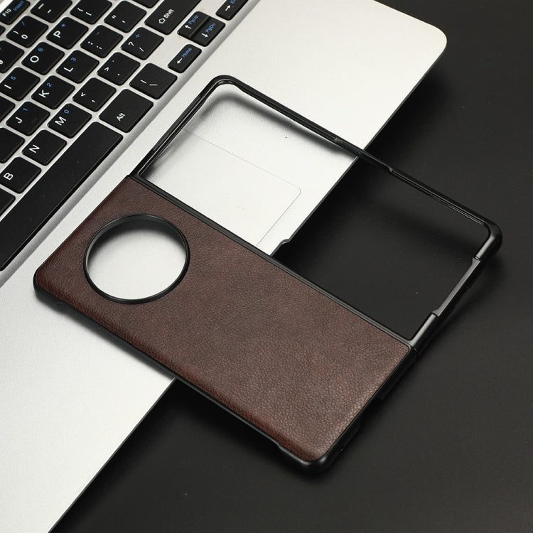 For Tecno Phantom V Fold Litchi Texture Back Cover Phone Case(Brown) - free shipping - PMC Jewellery - Order now!