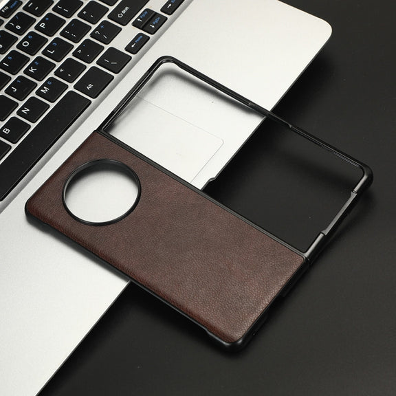 For Tecno Phantom V Fold Litchi Texture Back Cover Phone Case(Brown)