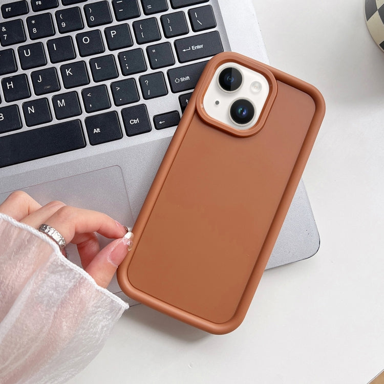 For iPhone 14 Shockproof Frame Frosted TPU Phone Case(Brown) - free shipping - PMC TechLife - Order now!