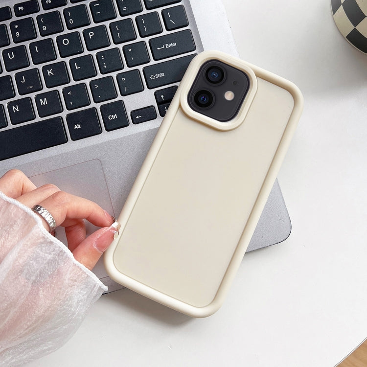 For iPhone 12 Shockproof Frame Frosted TPU Phone Case(Beige) - free shipping - PMC TechLife - Order now!