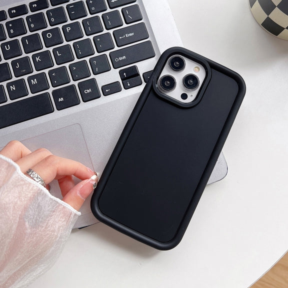 For iPhone 12 Pro Max Shockproof Frame Frosted TPU Phone Case(Black)