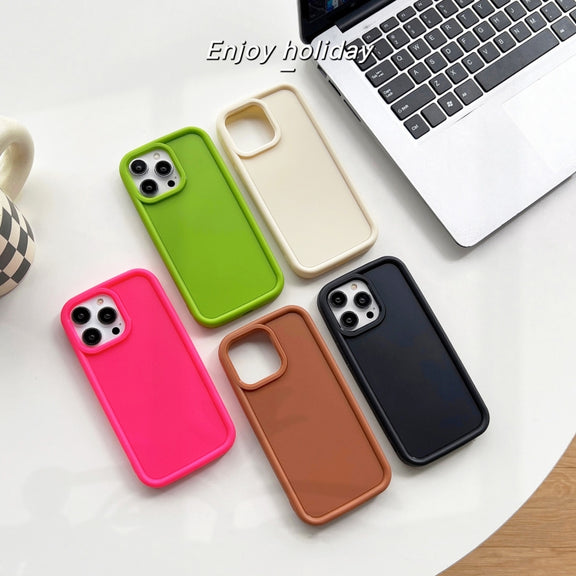 For iPhone 12 Shockproof Frame Frosted TPU Phone Case(Beige)