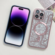 For iPhone 13 Pro Max Electroplated Circuit Board Pattern MagSafe Phone Case(Gold)