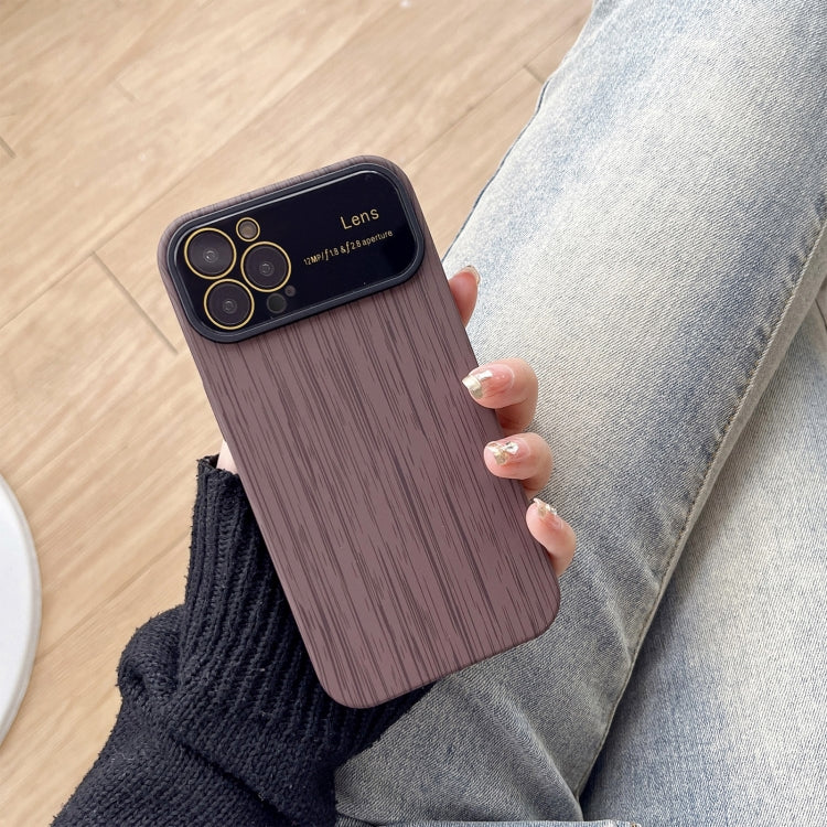 For iPhone 13 Pro Wood Grain TPU Phone Case with Lens Film(Grey) - iPhone 13 Pro Cases by PMC TechLife | Online Shopping South Africa | PMC TechLife