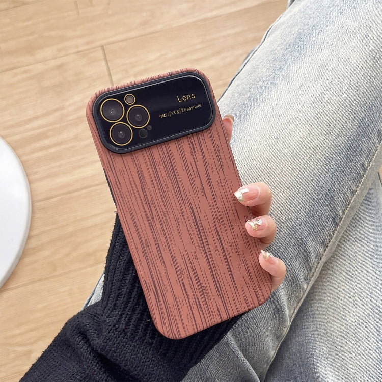 For iPhone 13 Pro Wood Grain TPU Phone Case with Lens Film(Brown) - iPhone 13 Pro Cases by PMC TechLife | Online Shopping South Africa | PMC TechLife