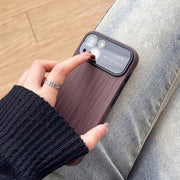 For iPhone 13 Pro Max Wood Grain TPU Phone Case with Lens Film(Beige)